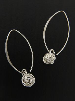 Marquise Earrings Mesh Ball -Large