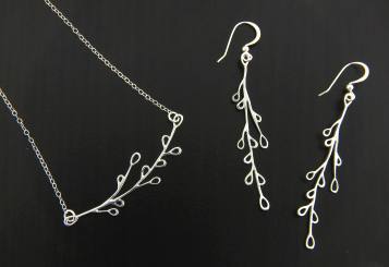 Twigs Necklace-Sterling silver twigs necklace