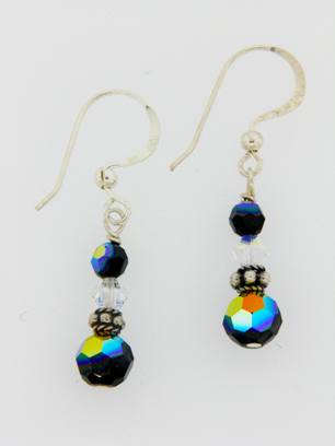 Small Drop Jet Earrings-Small Drop Jet Earrings