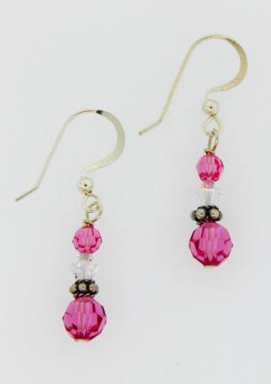 Small Drops in Rose-Small drop earrings in rose