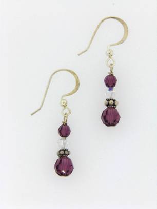 Small Drop Earrings Amethyst-Small drop earrings in amethyst 