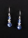 Small Drops in Lt. Sapphire-Light sapphire earrings, swarovski crystal earrings, french hook earrings