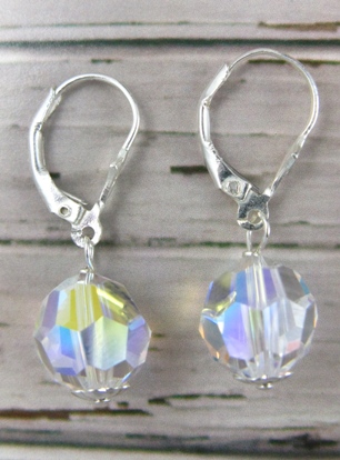 Crystal Drop Earrings-Swarovski earrings, handmade earrings, wholesale jewelry, wholesale earrings, leverback earrings, sterling silver earrings