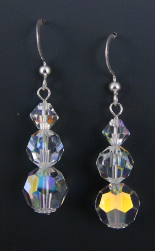 Trio Crystal Earrings-Crystal earrings