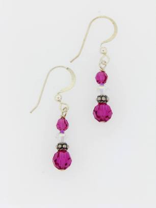 Small Drop Earrings Fuchsia-Small Drop Earrings Fuchsia