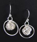 Round Mesh w/ Ring Earrings-sterling silver jewelry, earrings, handmade jewelry, wire mesh earrings