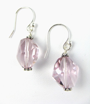 Cosmic Light Amethyst Earrings-Cosmic swarovski crystal earrings in light amethyst