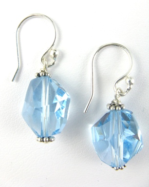Cosmic Aqua Earrings-Swarovski crystal earrings, Cosmic earrings