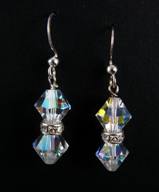 Bicone Duo - Clear AB-Swarovski Crystal earrings