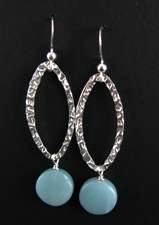 Leaf Hammered Amazonite-Amazonite earrings