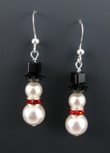 Frosty the Snowman w/ Red scarf-snowman earrings, seasonal jewelry