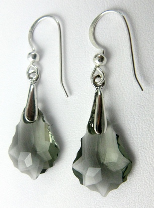 Baroque Earrings in Black Diamond-swarovski crystal earrings