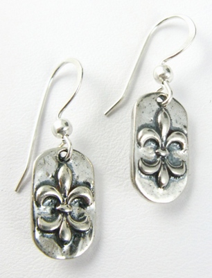 Fleur De Lis Silver Earrings-Fleur De Lis sterling Silver Earrings