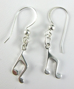 Music Notes Silver Earrings-Sterling Silver music notes earrings