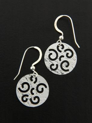 Cutout Silver Swirl Earrings-Cutout Silver Swirl Earrings