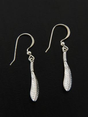Boho Silver Feather Earrings-Boho Silver Feather Earrings