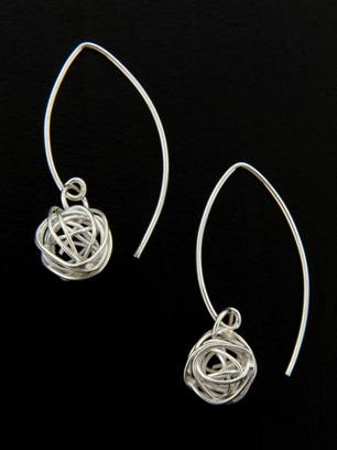 Small Marquise Mesh Earrings-Sterling silver Small Marquise Mesh Earrings
