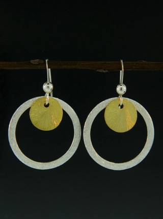 Two-Tone Full Circle Earrings - Gold/Silver