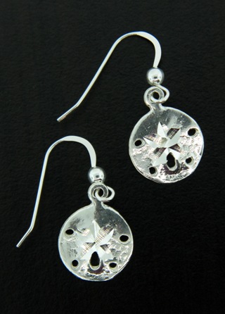 Silver Sand Dollar Earrings