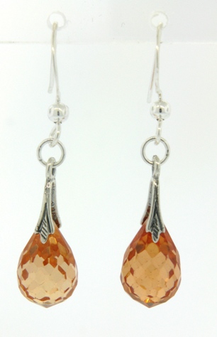 CZ Pear Drop-cubic zirconia earrings, cz earrings