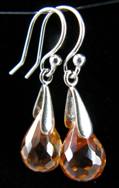 CZ Pear Drop-cubic zirconia earrings, cz earrings