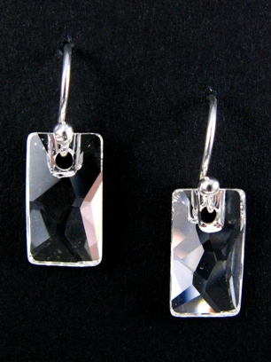 Crystal Tile Earrings Clear-Swarovski Crystal Tile Earrings