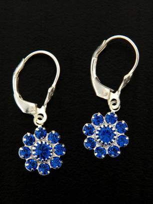 Crystal Flower in Sapphire-Crystal Flower in Sapphire leverback