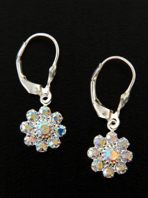 Crystal Flower in Clear AB-Crystal Flower in Clear AB in leverback