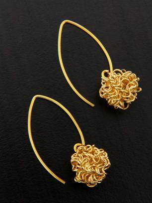 Golden Mesh Earrings-Golden Mesh Earrings