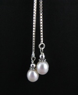 Duo White Pearl Necklace-Wholesale Duo White pearl necklace