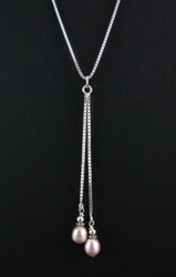 Duo Pink Pearl Necklace-