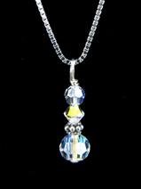 Clear Drop Necklace-Swarovski crystal necklace, sterling silver necklace