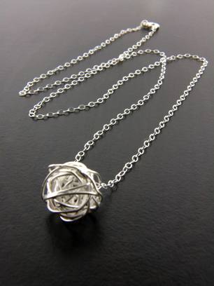 Round Mesh Necklace-Round mesh Nest silver necklace