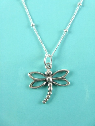Dragonfly Necklace-sterling silver dragonfly necklace