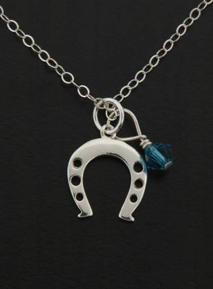 Lucky Horseshoe Necklace-shoe horse necklace, silver necklace
