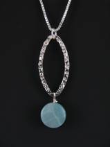 Leaf Hammered Amazonite-Amazonite necklace