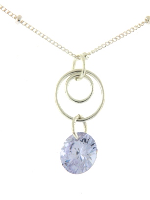 CZ Swirly Round in Tanzanite-CZ tanzanire necklace