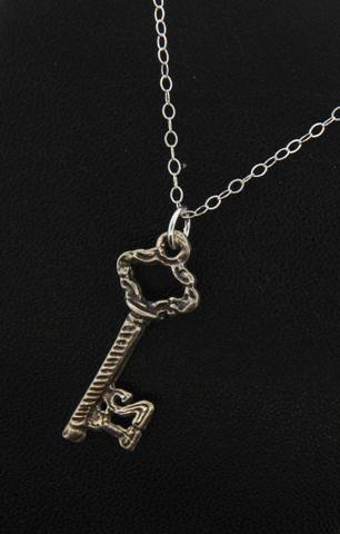 Key Skeleton Silver Necklace-Key Skeleton Silver Necklace