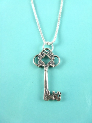 Key Necklace-Key Sterling Silver Necklace