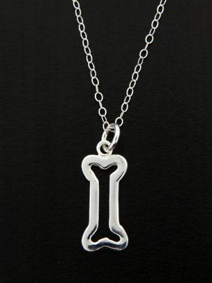 Dog Bone Necklace- Wholesale Sterling Silver Dog Bone Necklace by Sosie Designs Jewelry