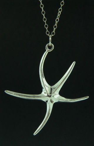 Silver Whimsical Starfish Necklace