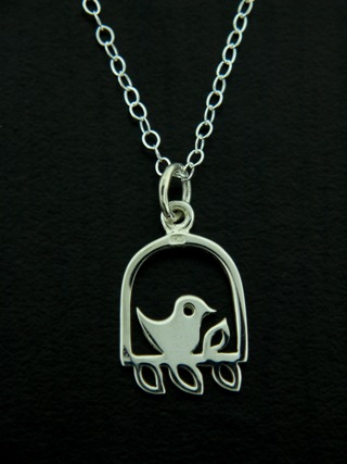 Silver Song Bird Necklace