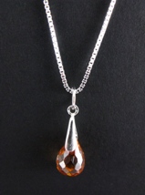 CZ Champagne Drop Necklace-