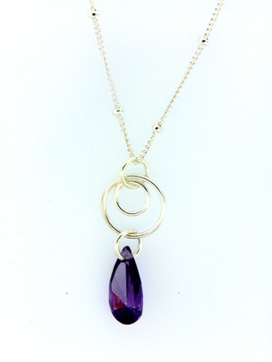 Swirly CZ Velvet Purple-CZ necklaces