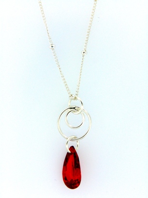 Swirly CZ Red-CZ red necklace