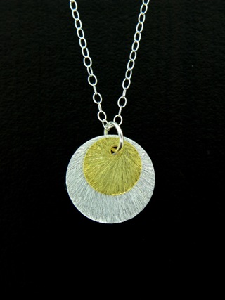 Two-Tone Disk Necklace - Gold/Silver
