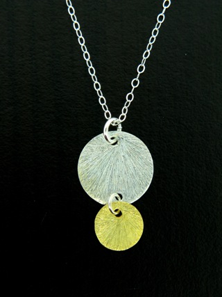 Two-Tone Cascade Disk Necklace