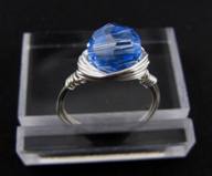 Light Sapphire Ring-swarovski crystal rings, beaded rings, bling rings, wire-wrapped rings, handmade rings