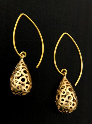 Golden Marquis Bubbles Earrings-Golden Marquis Bubbles Earrings