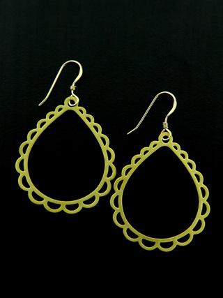 Gold Lace Teardrop Earrings